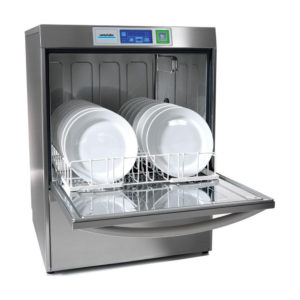 Winterhalter Lave-vaisselle frontal 500x500 mm avec pompe de vidange, doseurs de rinçage et lavage intégrés occasion reconditionné